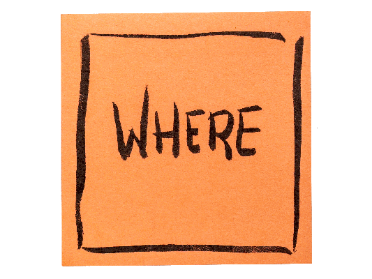 Note with text WHERE