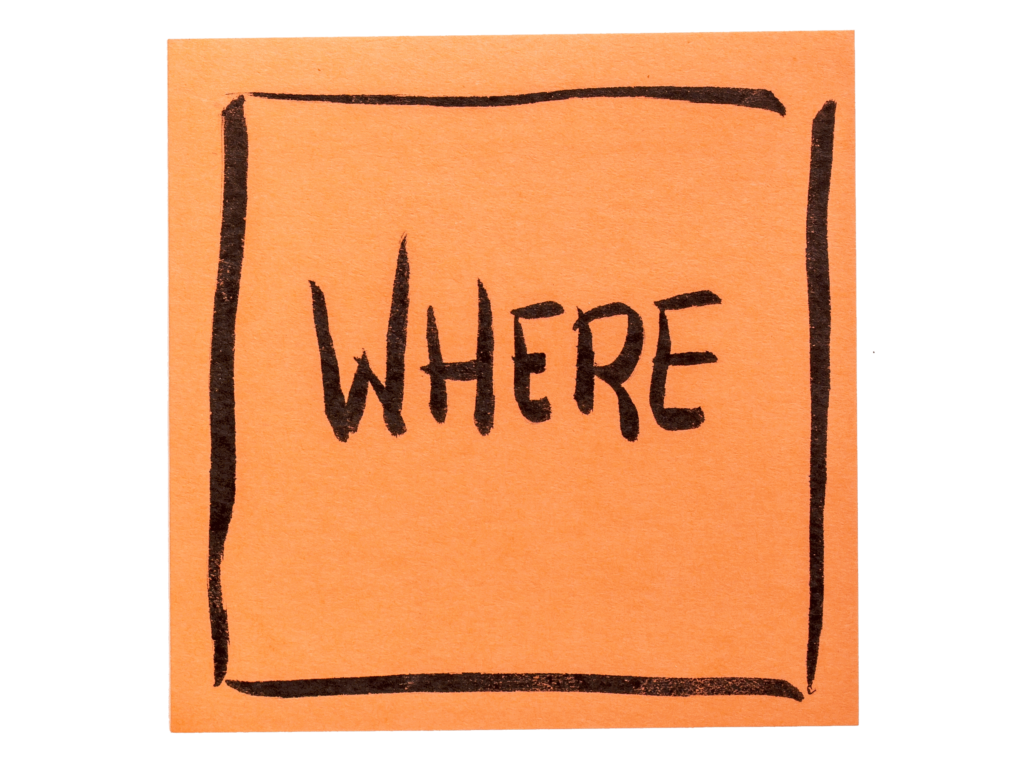 Note with text WHERE