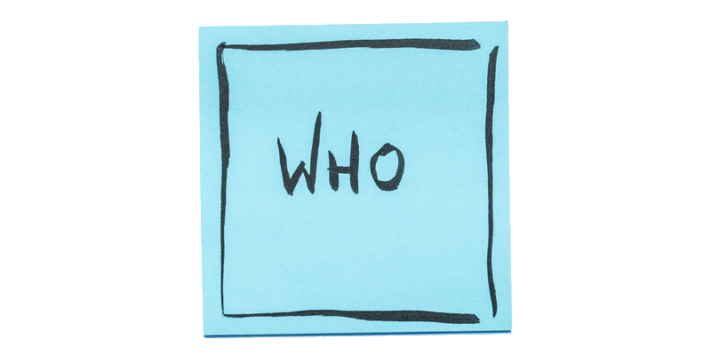 Note with text WHO