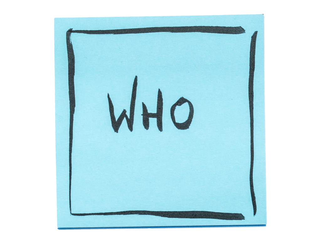 Note with text WHO